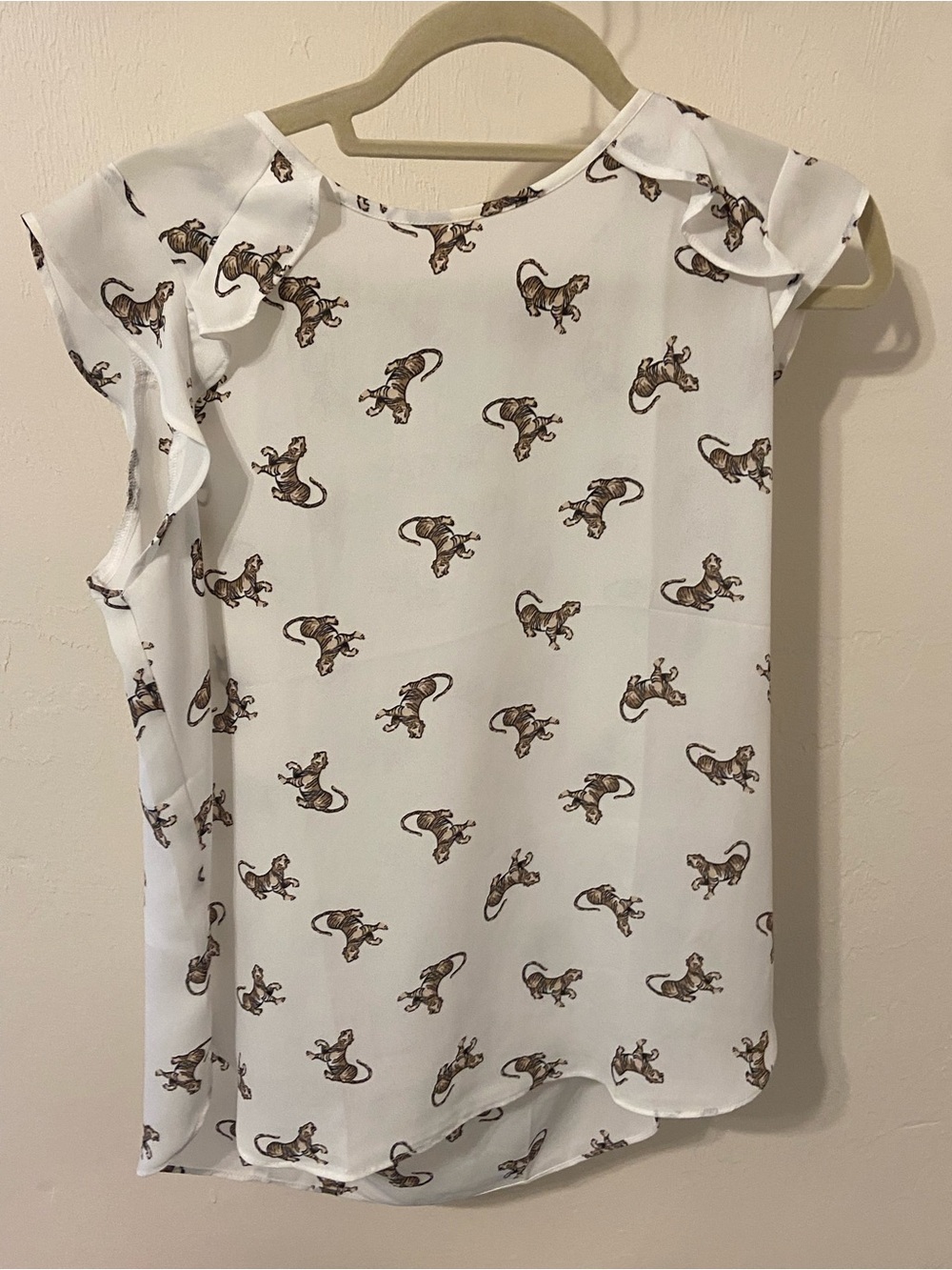 LOFT white tiger embellished blouse